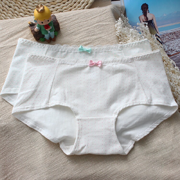 蝶安芬正品女内裤棉裆可爱棉质面料低腰平角性感包臀少女白色清新