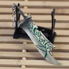 lol英雄联盟金克丝斯亚索剑姬武器手办鱼炮鱼骨头钥匙扣挂件模型