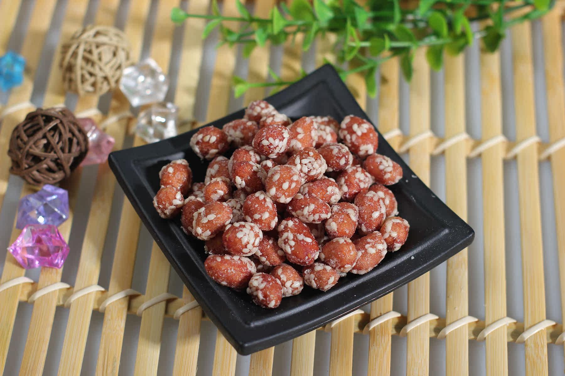 蜂蜜芝麻花生 山东特产蜜汁花生 香酥花生米 休闲零食200g