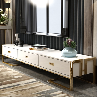 简约钢琴烤漆电视柜现代地柜钛合金客厅时尚不锈钢储物电视柜组合