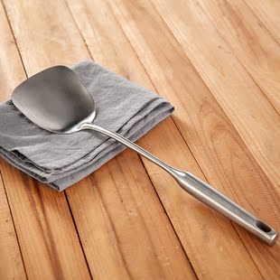 304不锈钢锅铲勺子防烫厨具一体长柄加厚炒菜铲子炒勺铁厨房