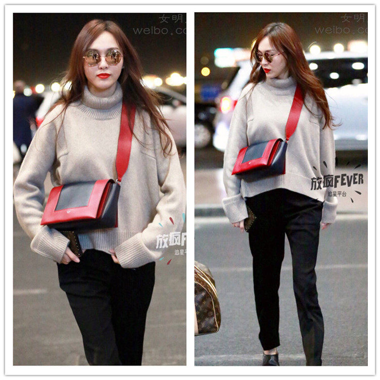 明星同款包包女2017新款潮唐嫣刘雯真皮韩版百搭宽带斜挎包小方包