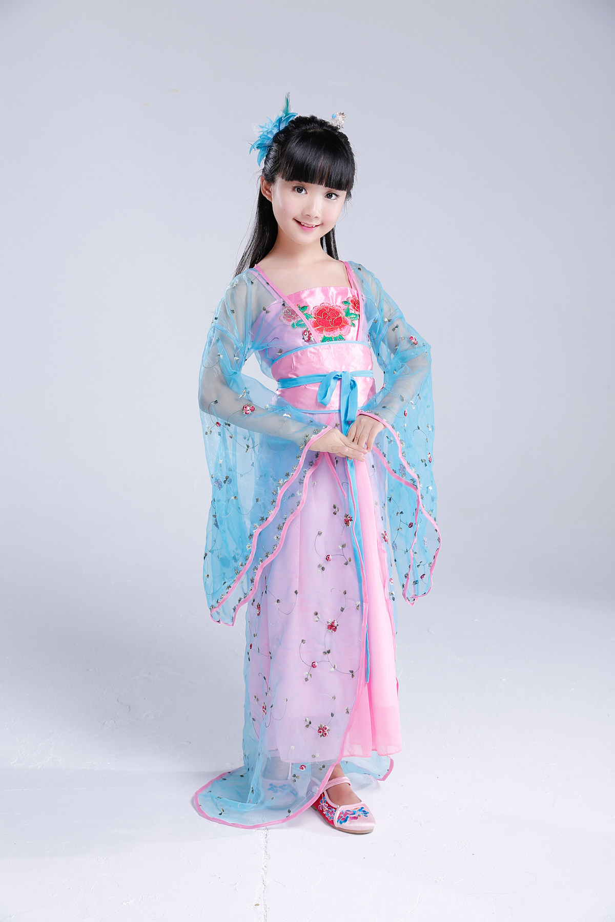 儿童古装唐装女童古装仙女装表演服古代公主古筝汉服影楼写真服装