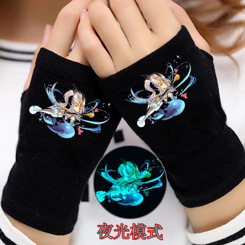 王者荣耀 手套男女学生半指秋冬夜光保暖可爱触屏防汗打游戏手套