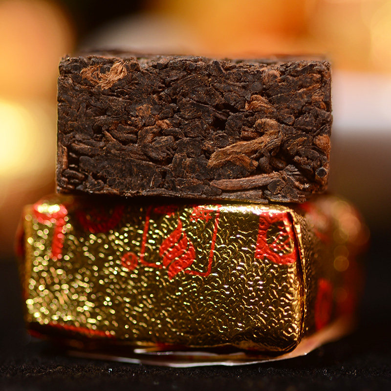 域邦普洱茶熟茶砖小金砖 皇品金砖普洱原味熟茶茶叶礼盒1000克