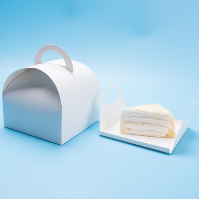 高级环保白色手提西点盒 蛋糕盒 慕斯盒 甜品打包盒点心纸盒100只