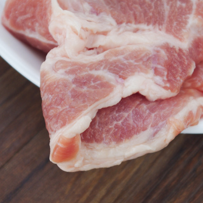 两头乌猪梅花肉400g切片1盒 购3份顺丰包邮江浙沪 烧烤新鲜黑毛_双氙