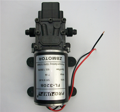 4分口12v80w家用洗车泵自吸增压直流微型高压水泵 fl-3208隔膜泵