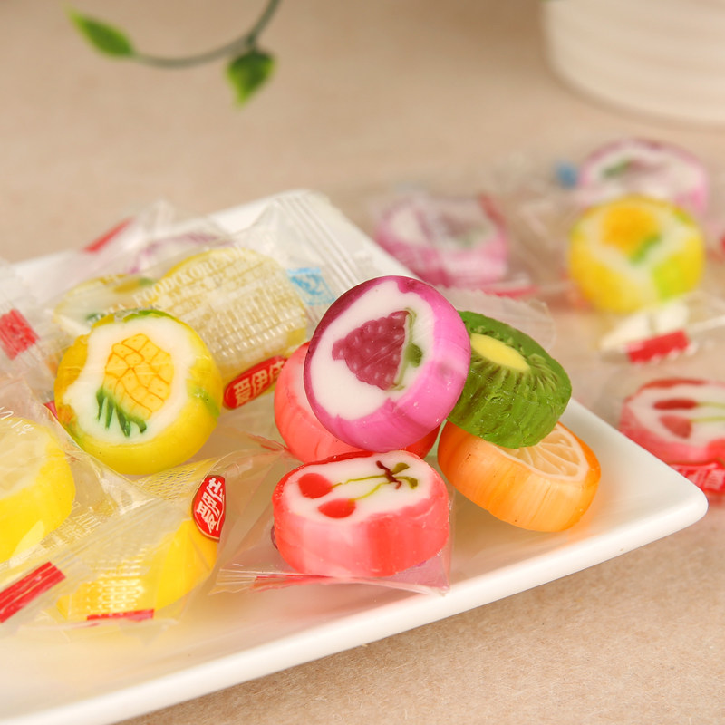 爱伊佳切片糖水果糖硬糖创意手工糖果韩国零食婚庆结婚喜糖400g