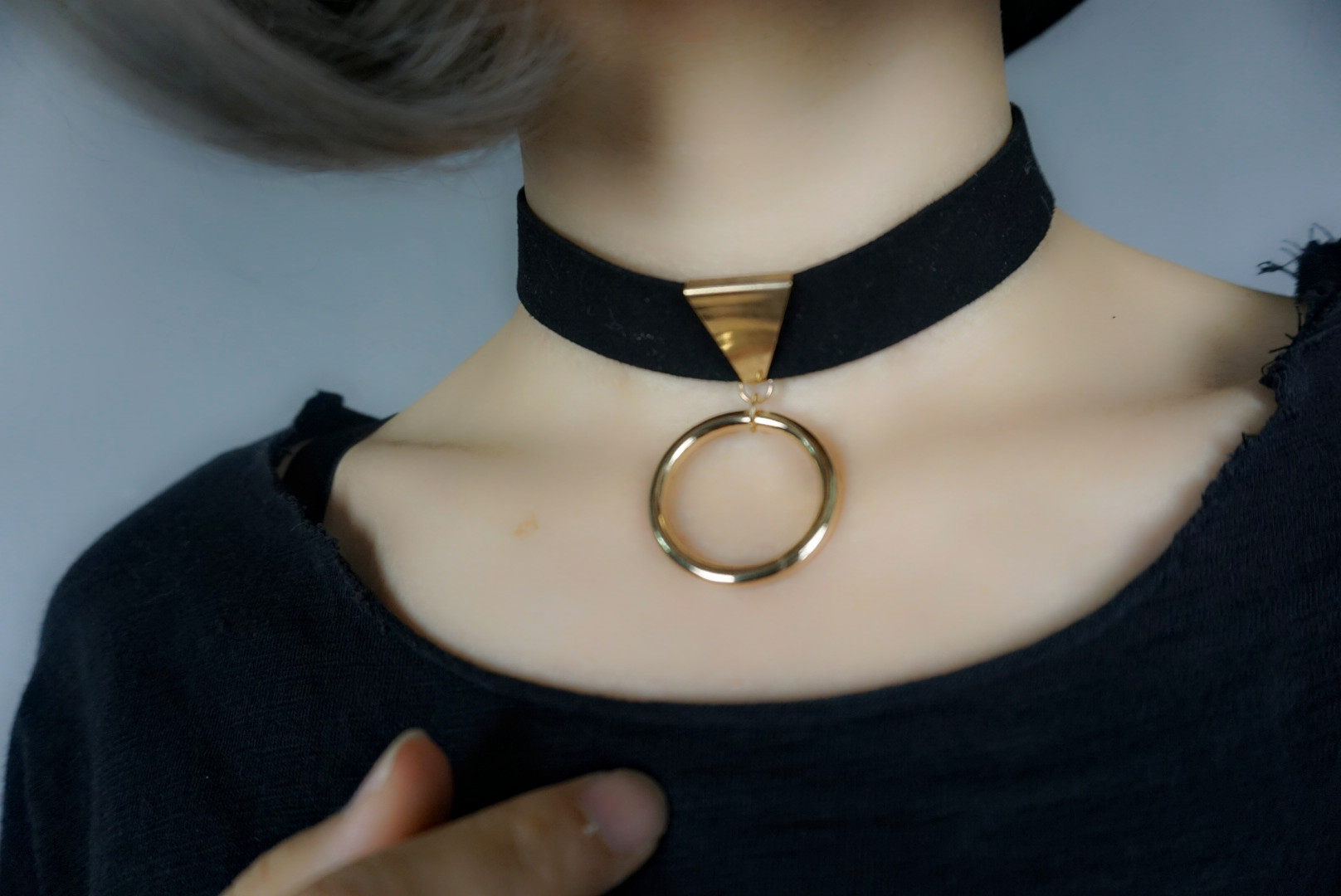 欧美个性酷朋克风铆钉颈链日韩时尚简约设计项链树叶锁骨链配饰女