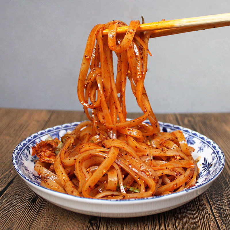 陕西特产 秦兜正宗岐山方便擀面皮 凉皮 西安小吃5包免邮真空包装