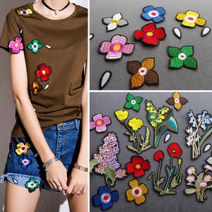 彩色花绣花补丁贴布贴 时尚牛仔裤男女修补洞标