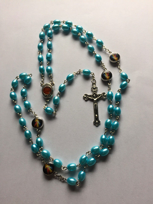 热销珍珠天主教念珠项链宗教十字架吊坠catholic rosary necklace