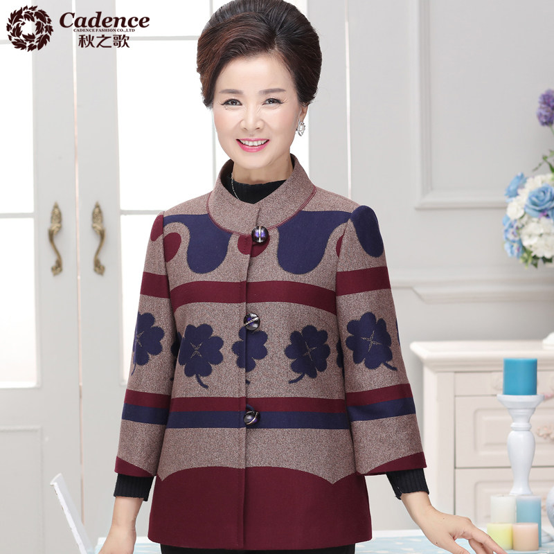 秋之歌q858d6022秋装新款中老年女装朴素妈妈装奶奶装外套上衣