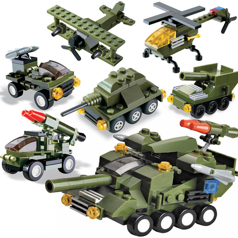 沃马积木军事儿童拼装积木玩具6岁益智拼插7坦克8男孩子12岁10岁