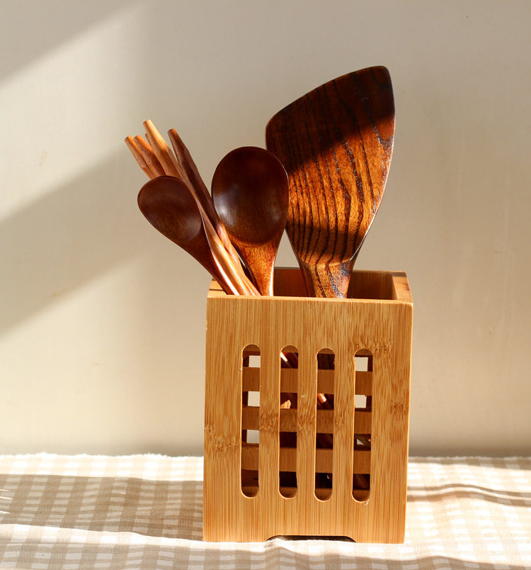 竹制筷子筒筷笼 创意筷子架筷篓 防霉沥水筷子盒 厨房收纳筷架子_双氙