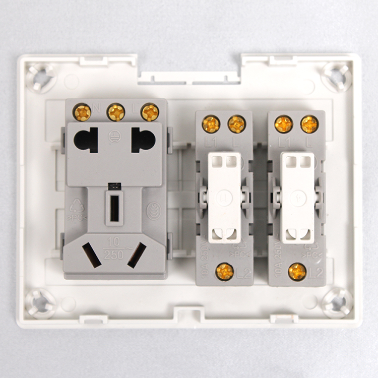 明裝二開五孔插座家用開關插座面板超薄牆壁明線雙開雙控帶二三插