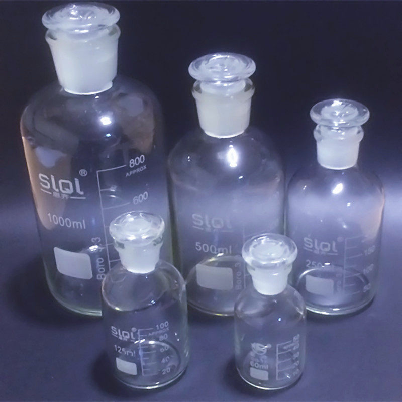 刻度细口瓶 1000ml试剂瓶 玻璃瓶高硼硅磨口密封瓶 化学实验容器