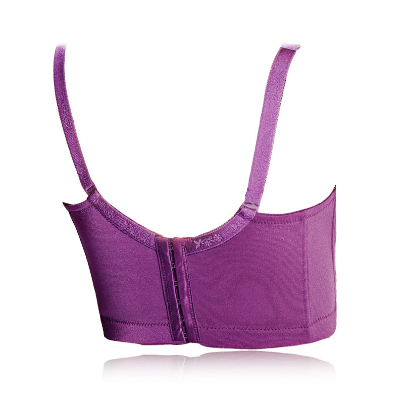 六排扣薄款文胸蕾丝性感内衣加宽侧收副乳调整型大码聚拢塑身胸罩