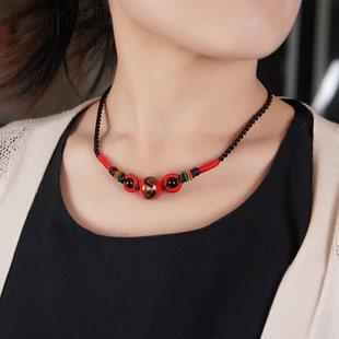 原创脖子饰品锁骨项链复古挂链短款民族风云南配饰挂饰女百搭链