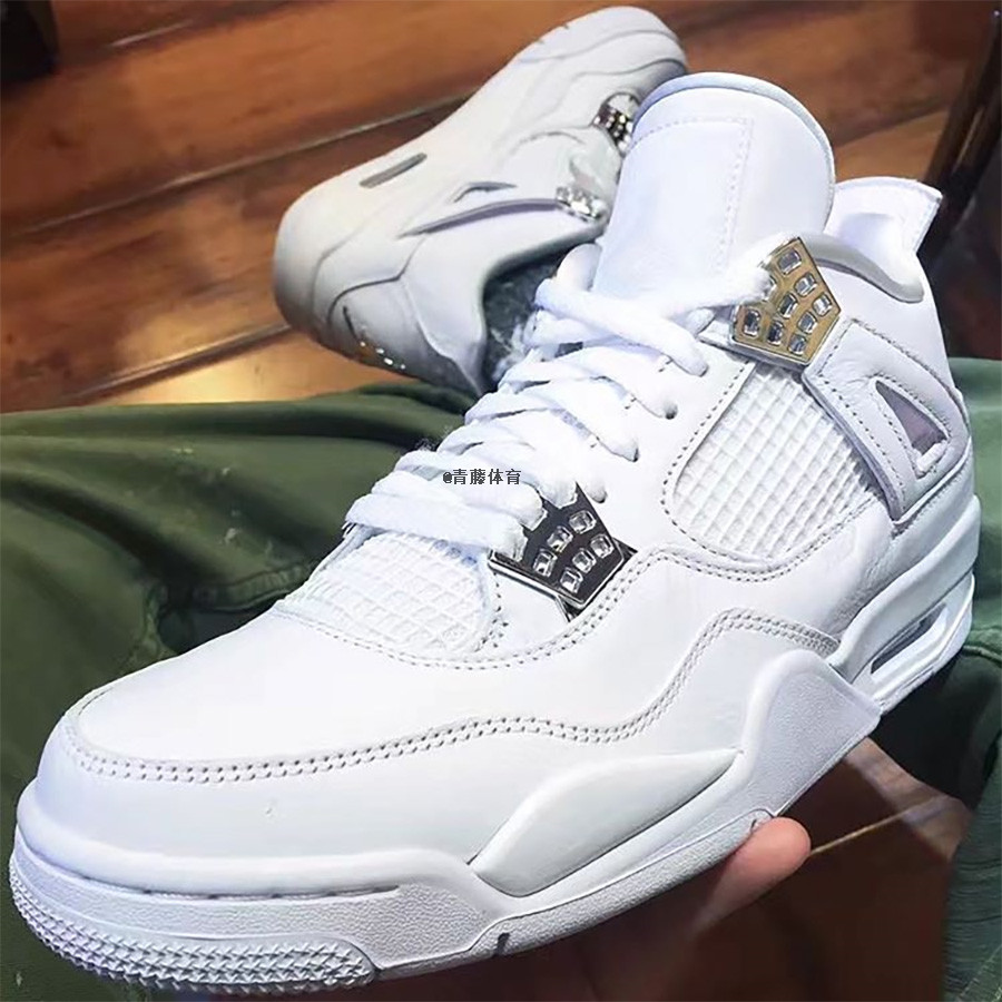 正品air jordan 4 pure money aj4 gs 白银 纯白 白色308497-100