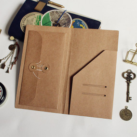 复古旅行者手帐笔记本牛皮纸档案袋票据收纳袋日式创意文具
