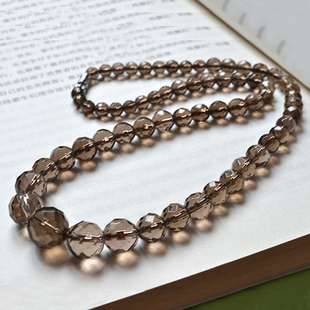 猴年开光 东海水晶2016款 新款天然白水晶128刻面塔链项链