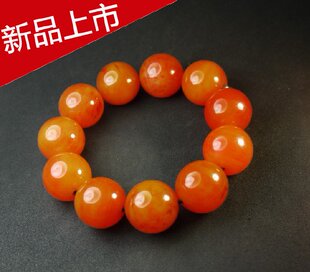 彩色中东蜜蜡古稀巨版橙红玻璃丝蜡手串手链男女时尚饰品特价伊朗