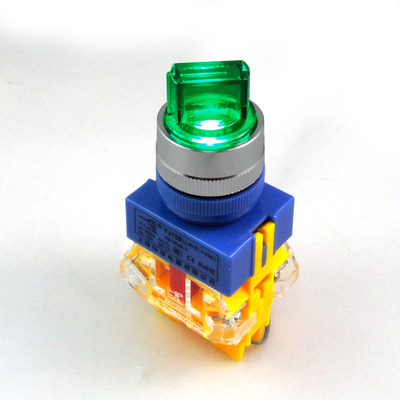 y090-11xd两档主令旋转开关带灯选择开关 旋钮开关lya37孔22mm绿