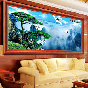 迎客松 黄山迎客松 5d免烫钻石画贴钻画点钻十字绣水晶圆钻