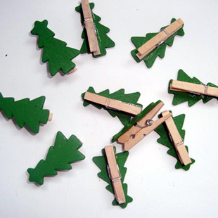 木制卡通夹子/零食夹/便签夹 圣诞树 木制夹子 创意圣诞礼品