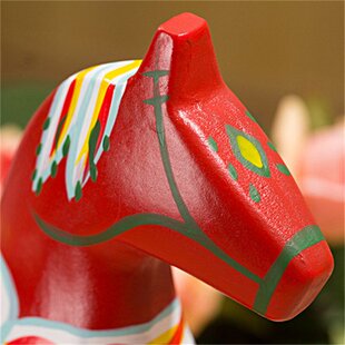 瑞典达拉木马套装北欧木艺家居装饰品摆件彩绘红马结婚礼 hot宜家