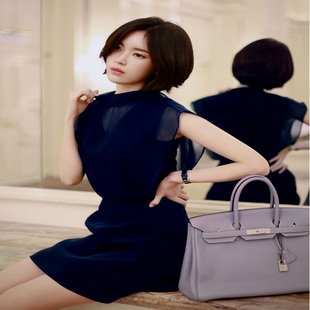 2016夏装韩版无袖高领女装 胖mm大码宽松t恤中长款 上衣 女