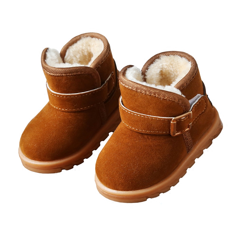 儿童雪地靴男童1-2-3岁冬季女童短靴子加绒女宝宝棉鞋子小童保暖5