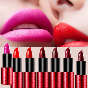 正品亚光丝绒雾面口红姨妈豆沙红持久咬唇妆唇膏复古大红色