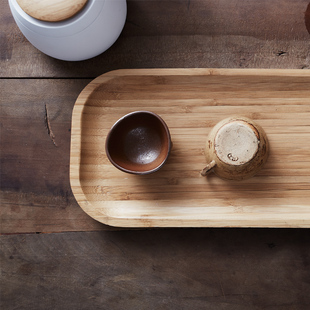 茶托 橙舍 功夫茶具配件茶台茶海大号托盘 创意小茶托竹制干泡茶盘