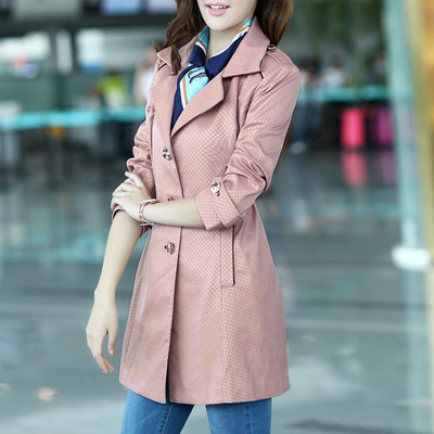 韩版显瘦中长款女式风衣外套长袖风衣女春秋2015秋季新品女装外套