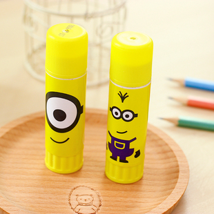 小黄人大眼萌卡通21g固体胶水 儿童创意手工旋转式安全粘合固体胶