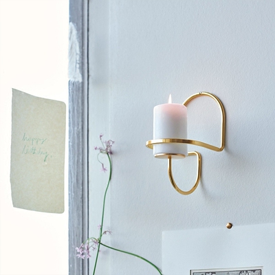 sort丹麦hay壁挂烛台lup wall北欧简约金色烛台黄铜壁挂装饰挂饰