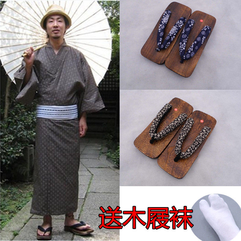 日式经典男款木屐 方舟方头男式木屐人字拖 凉拖鞋平跟木屐