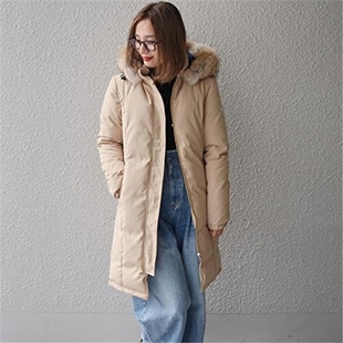 heights 2018冬季新款加厚大毛领中长款日本潮牌外套羽绒服女cape