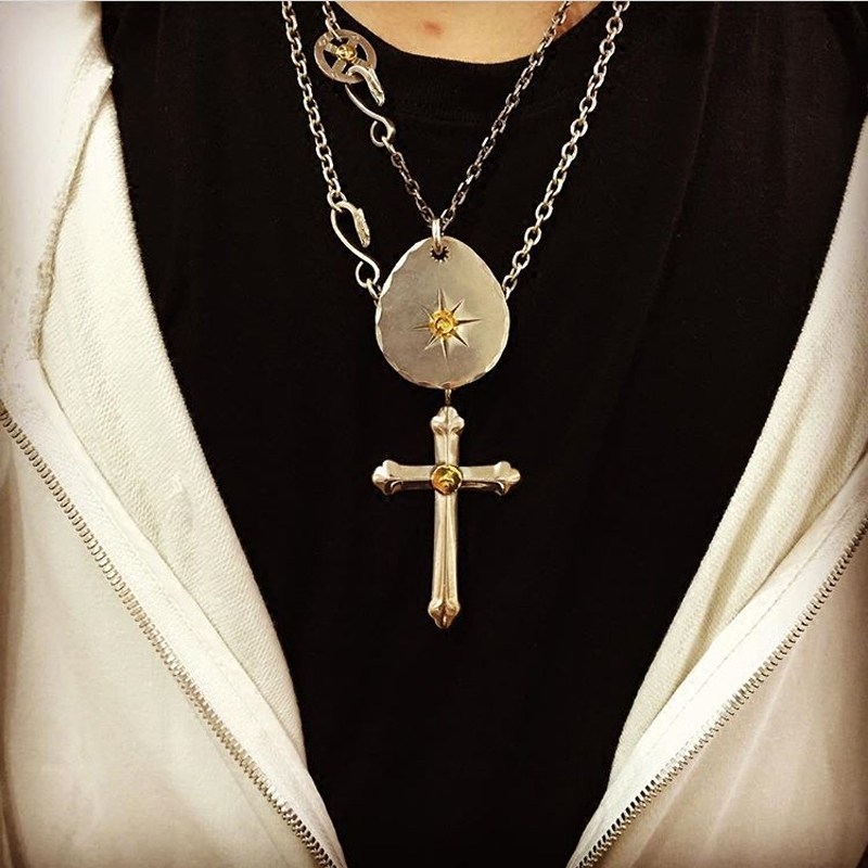 高桥吾郎goros细角链项链手工复刻goros 纯银女配饰长款夏连衣裙