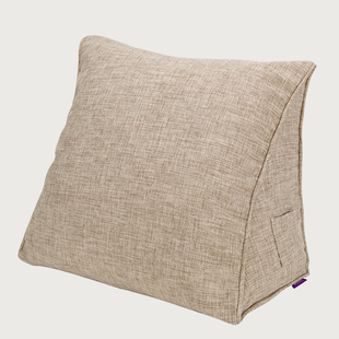 抱枕 亚麻三角枕 床头靠枕腰枕办公室腰靠汽车靠垫抱枕 腰靠
