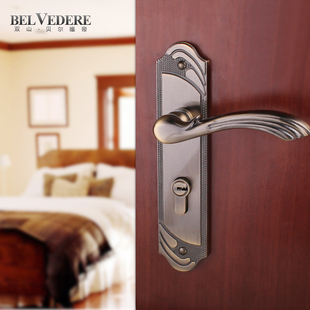 执手锁 双山门锁 青古铜纯铜室内执手锁 简约中式美式田园别墅卧室房