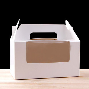 手提 烘焙包装 蛋挞盒 白色蛋糕盒手提西点盒 饼干盒 开窗马芬盒季欣