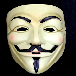 电影普通款v队面具黄色v字主题v怪客万圣节化装舞会表演道具