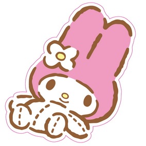 美乐蒂兔子 灰胶防水 大号旅行箱贴死飞卧室墙贴笔记本贴纸3065