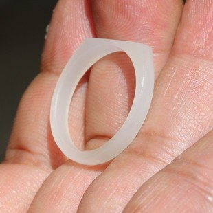 和田玉 羊脂玉 籽料 料心加工 18mm戒子 指环