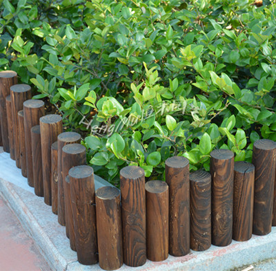 木栅栏/碳化篱笆/花坛装饰/庭院围栏/防腐木桩护栏/仿古做旧圆木