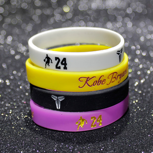 篮球球星科比kobe签名款硅胶运动手环腕带大小码包邮